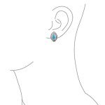 Sterling Silver Turquoise Clip-On Marquise Earrings