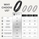 Men's Black Leather & Onyx Beaded Bracelet