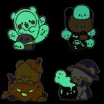 Glow in the Dark Halloween Enamel Pin Set