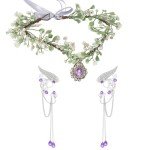 Fairy Crown Elf Ears Cuffs Cosplay Set