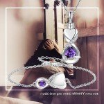 Sterling Silver Infinity Ashes Bracelet with Amethyst Heart