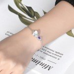 Sterling Silver Infinity Ashes Bracelet with Amethyst Heart