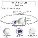 Sterling Silver Infinity Ashes Bracelet with Amethyst Heart