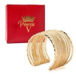 Elegant 18K Gold Plated Open Cuff Bracelet