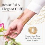 Elegant 18K Gold Plated Open Cuff Bracelet