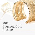Elegant 18K Gold Plated Open Cuff Bracelet