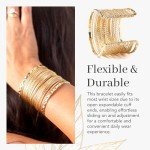 Elegant 18K Gold Plated Open Cuff Bracelet