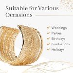 Elegant 18K Gold Plated Open Cuff Bracelet