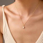 Dainty Sterling Silver Heart Necklace with Opal Pendant