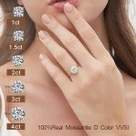 Elegant 1CT Round Moissanite Engagement Ring for Women