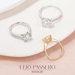 Elegant 1CT Round Moissanite Engagement Ring for Women