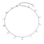 Lucky Star Pendant Choker Necklace in Silver
