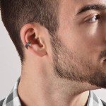 Silver Viking Ear Cuffs with Black Celtic Design