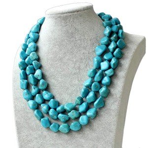 Chunky Blue Turquoise Multi-Beaded Statement Necklace