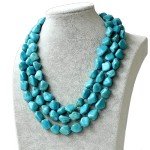 Chunky Blue Turquoise Multi-Beaded Statement Necklace