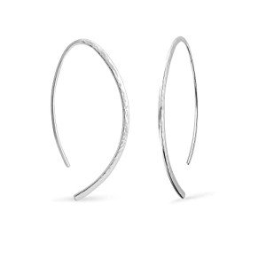 Sterling Silver Hammered Elliptical Threader Earrings