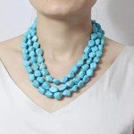 Chunky Blue Turquoise Multi-Beaded Statement Necklace