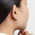 Sterling Silver Hammered Elliptical Threader Earrings
