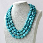 Chunky Blue Turquoise Multi-Beaded Statement Necklace