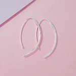 Sterling Silver Hammered Elliptical Threader Earrings