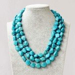 Chunky Blue Turquoise Multi-Beaded Statement Necklace