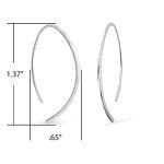Sterling Silver Hammered Elliptical Threader Earrings