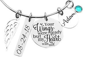 Memorial Stainless Steel Adjustable Bangle Bracelet