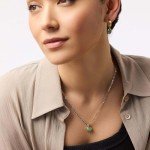 Simple Natural Green Stone Gold Jewelry Set