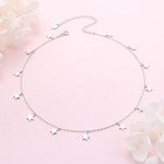 Lucky Star Pendant Choker Necklace in Silver