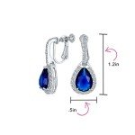 Vintage Blue Sapphire Halo Dangle Drop Earrings