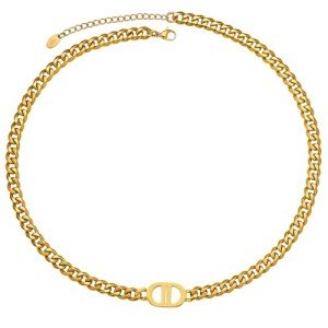18K Gold Plated Initial Choker Necklace - Double D
