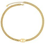 18K Gold Plated Initial Choker Necklace - Double D