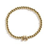 Personalized Gold Initial Pisa Stretch Bracelet - Letter M