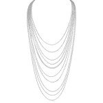 Chic Rhinestone Layered Necklace in Silver