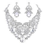 Bohemian Crystal Teardrop Necklace & Earrings Set