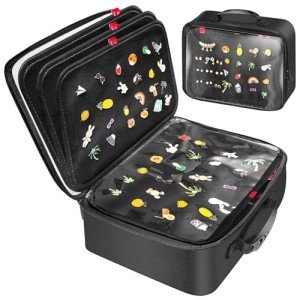 Enamel Pin Display Case with 18 Pages