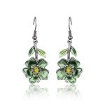 Vintage Spring Green Flower Leaf Jewelry Set