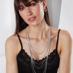Chic Rhinestone Layered Necklace in Silver