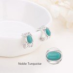 Celtic Turquoise Non-Pierced Silver Ear Cuffs