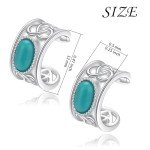 Celtic Turquoise Non-Pierced Silver Ear Cuffs