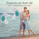 Celtic Turquoise Non-Pierced Silver Ear Cuffs