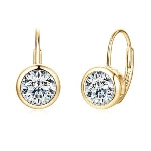 Moissanite Hoop Earrings in Sterling Silver for Women