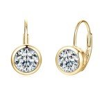 Moissanite Hoop Earrings in Sterling Silver for Women