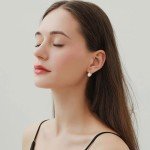 Moissanite Hoop Earrings in Sterling Silver for Women