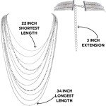 Chic Rhinestone Layered Necklace in Silver