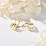 Moissanite Hoop Earrings in Sterling Silver for Women