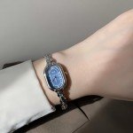 Vintage Gold Oval Bracelet Watch for Women