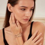 Stylish Double-Layer Silver Cuff Bracelet for Women
