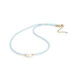 Aquamarine and Pearl Choker Necklace in Gold