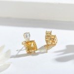 Yellow Sterling Silver Dangle Earrings with Cubic Zirconia